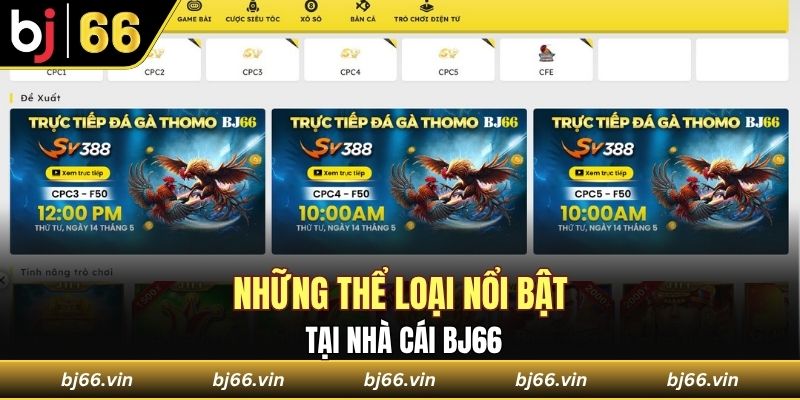 Những thể loại nổi bật tại nhà cái Bj66